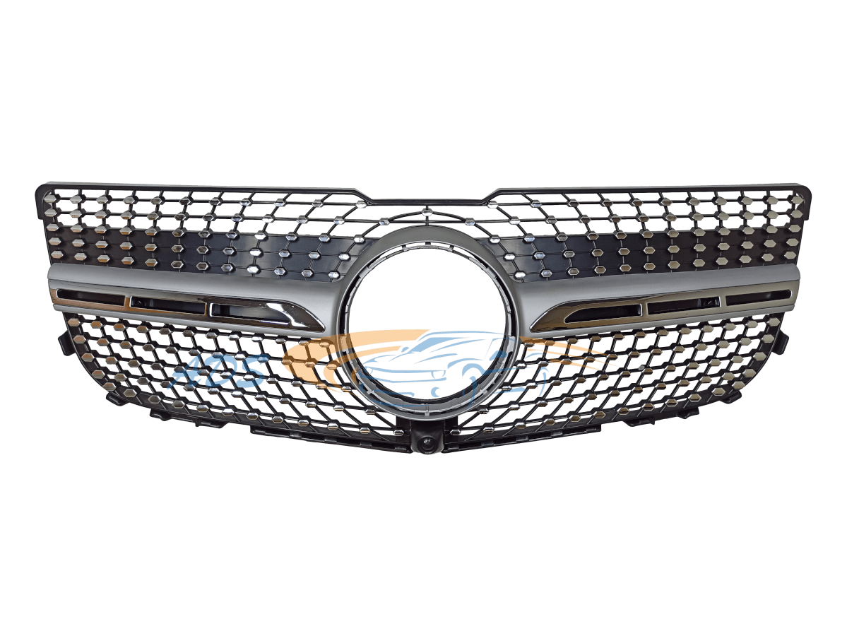 Grotelės Sidabrinės Deimantinės Mercedes Benz GLK X204 2013 - 2015